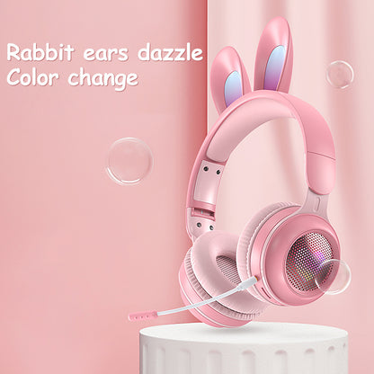 Rabbit Ear  Wireless Luminous Extendable Wheat Headphones - Raifaonline