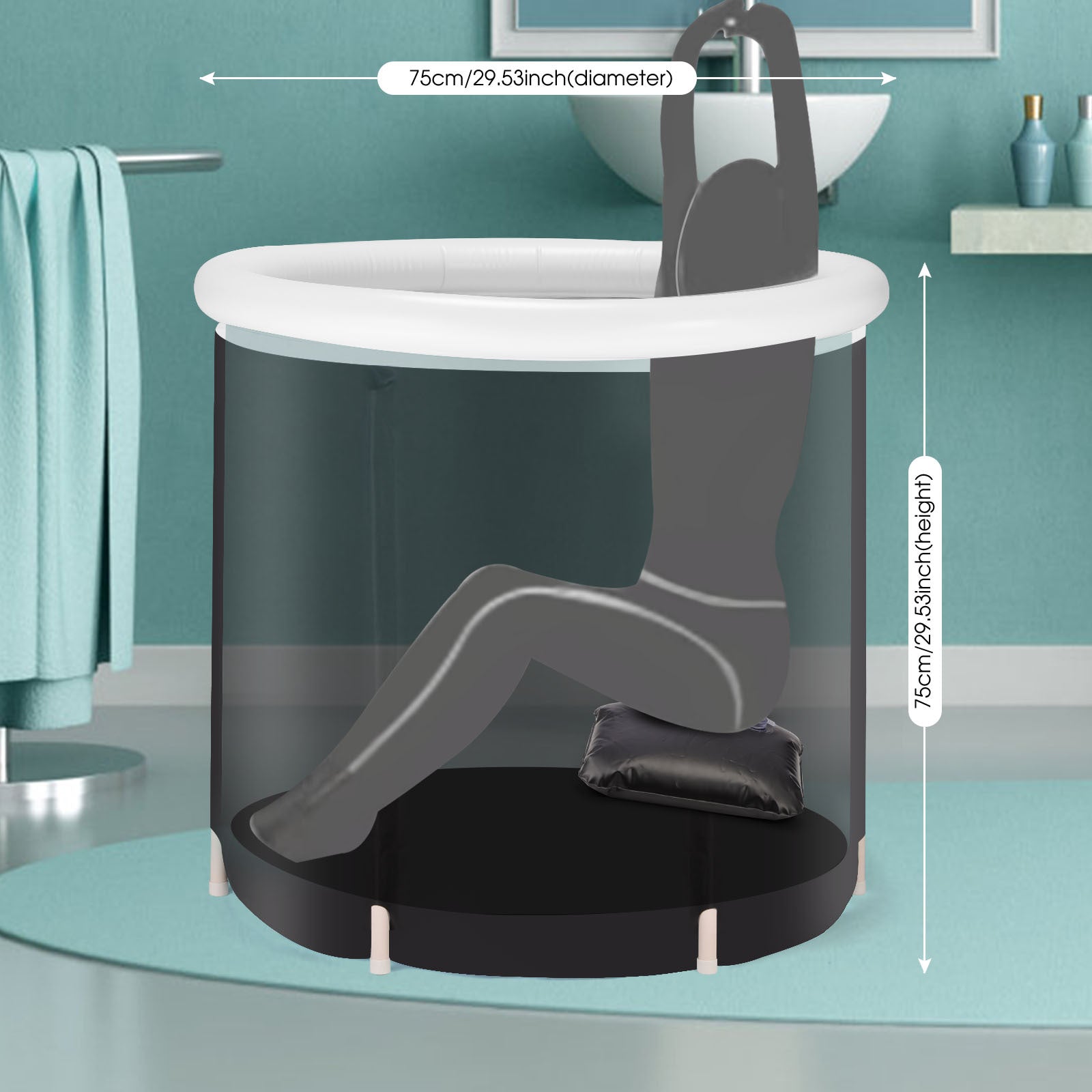 Foldable Ice Tub for Cold Water Therapy and Fitness Recovery