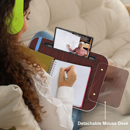 Lap Desk With Cushion, Tablet Holder And Detachable Mouse Tray, - Raifaonline