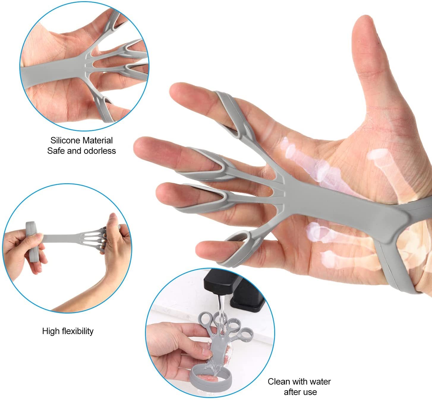 Silicone Finger Exerciser for Hand Grip and Pain Relief